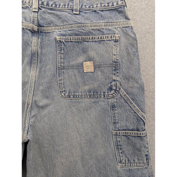 Vintage Abercrombie & Fitch Jeans Mens 38R Blue Denim Carpenter Workwear USA 90s - Picture 10 of 13